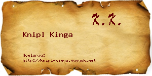Knipl Kinga névjegykártya